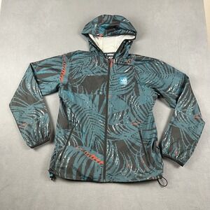 Adidas Originals Jacket Mens Medium Allover Tropical Print Windbreaker Full Zip